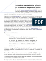 ¿El Tener Una Cantidad de Energía Infinita y Limpia Ocasionaría Algún Aumento de Temperatura Global?