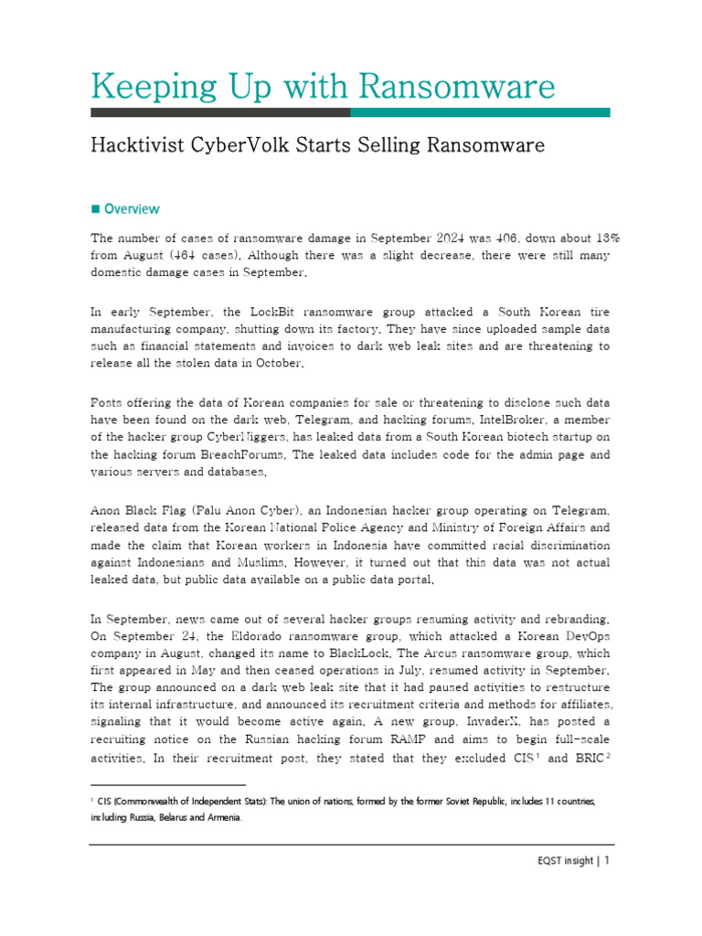 Keep Up With - Ransomware - Hacktivist CyberVolk Starts Selling Ransomware  | PDF | Ransomware | Computer File