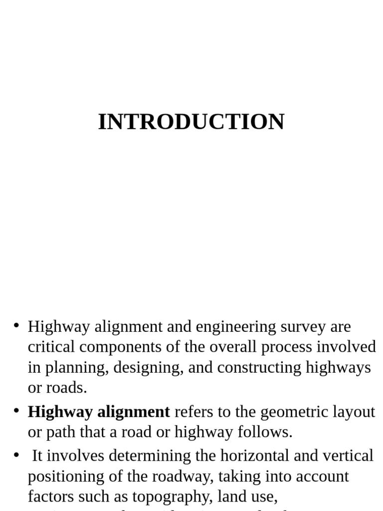 2-Highway Alignment and Engineering Survey | PDF | Road | Surveying
