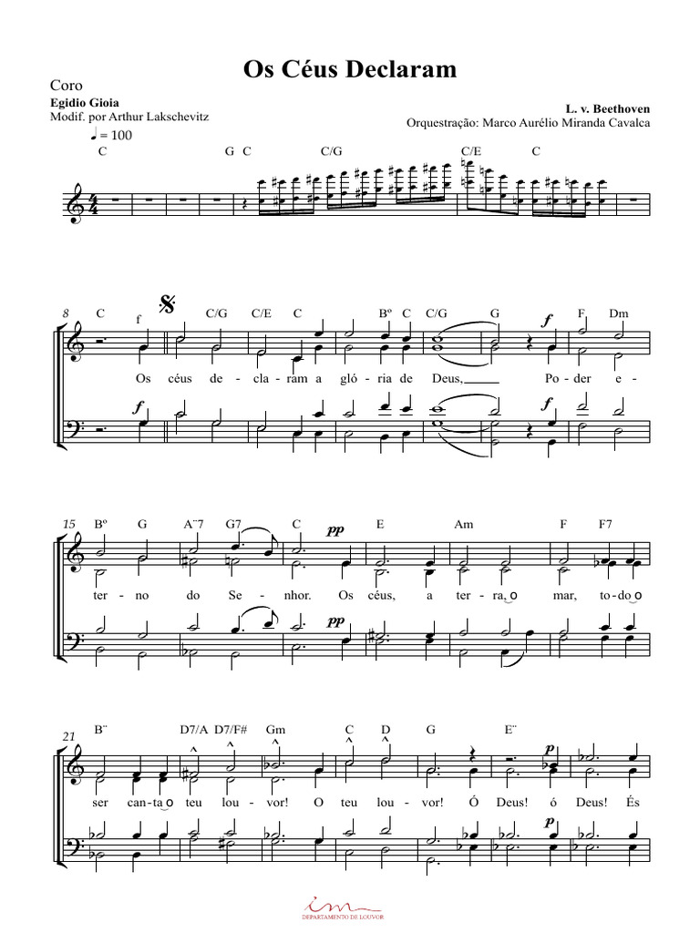 Os Céus Declaram: Partitura Coro | PDF
