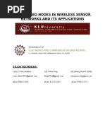 Fpga Based Nodes in Wireless Sensor Networks and Its Applications