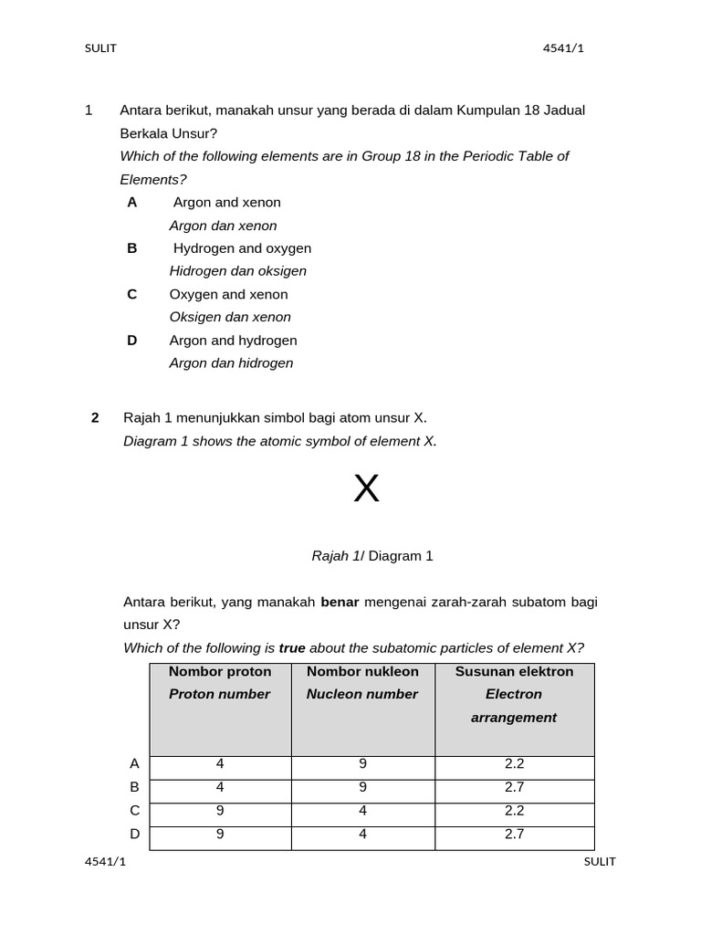 Bab 8 Bahan Dan Unsur F4 Latihan Paper1 | PDF