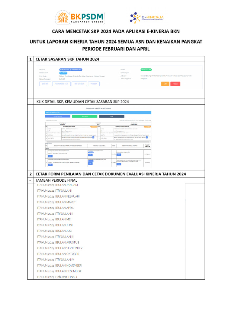 Cara Mencetak Skp 2024 Pada Aplikasi E Kinerja Bkn Pdf