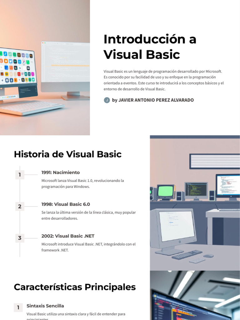 Introducción a Visual Basic y su IDE | PDF | Básico | Entorno de ...