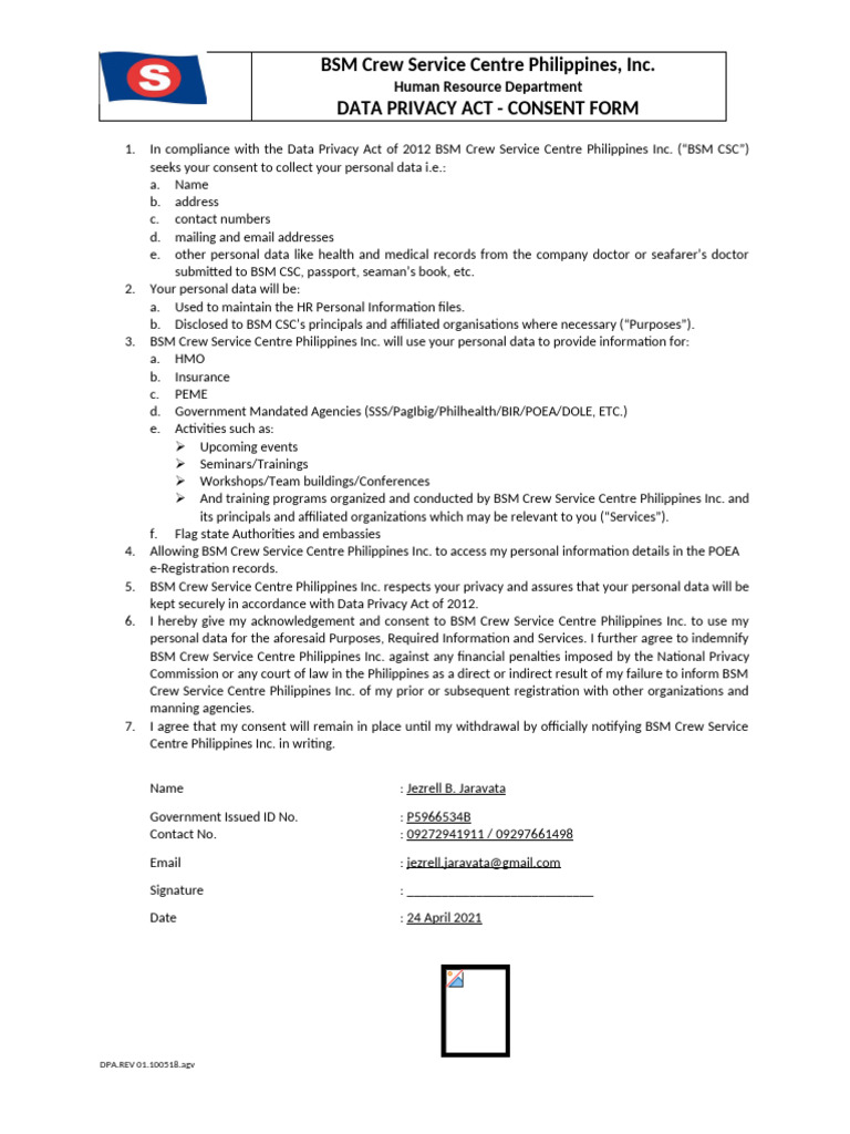 Exemption To Data Privacy Act