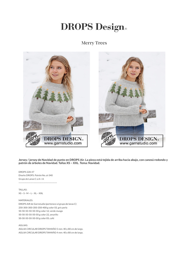Merry Trees - DROPS 228-47 - Patrones de Punto Gratuitos Por DROPS ...