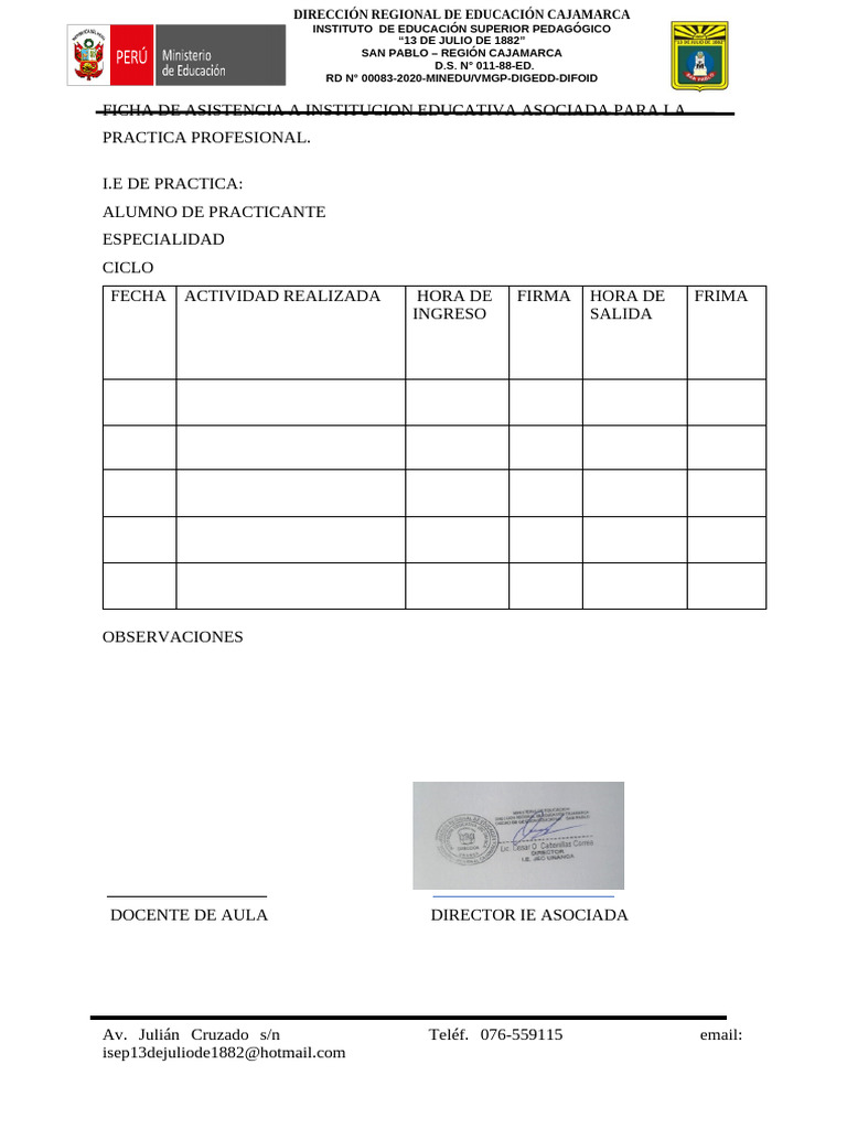 Ficha de Asistencia 2024 - 071217 | PDF