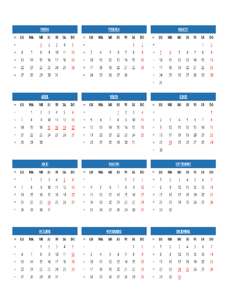 calendario 2025 Venezuela PDF
