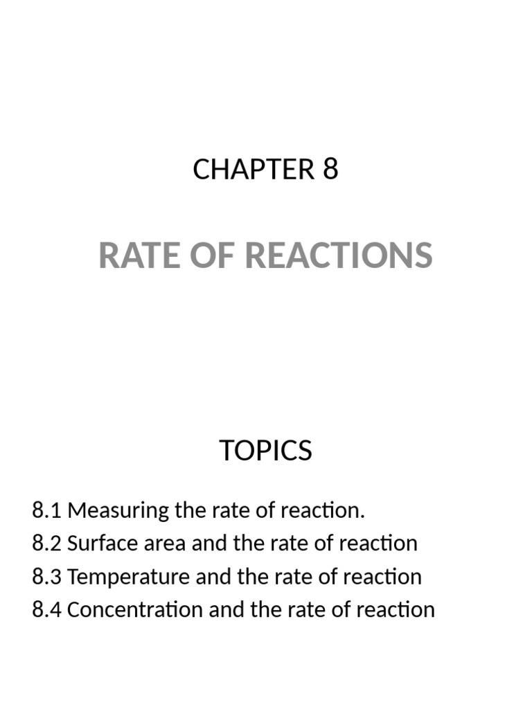 9 - 8 Rate of Reaction | PDF | Reaction Rate | Chemical Reactions