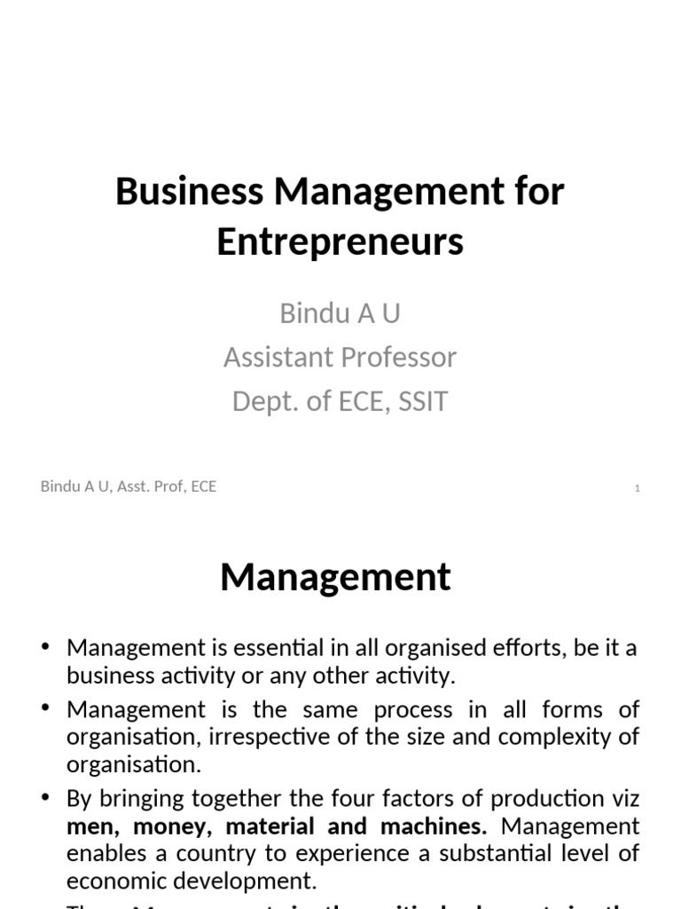 Cin 1 Management