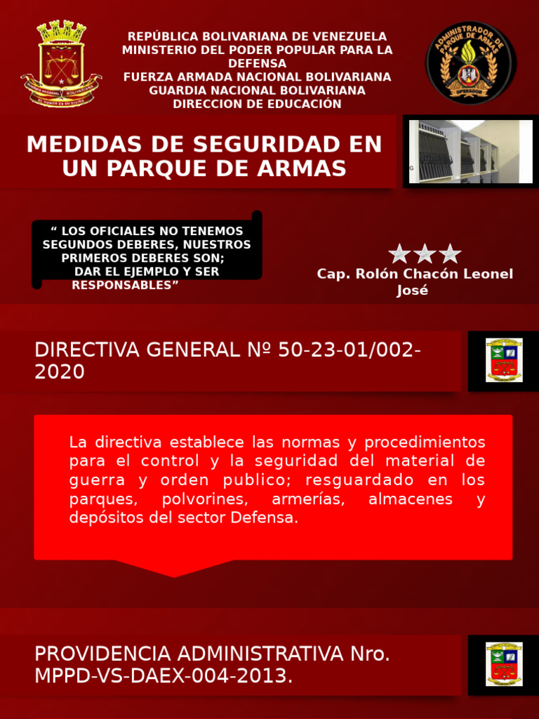 Normas de Seguridad en Parques de Armas | PDF