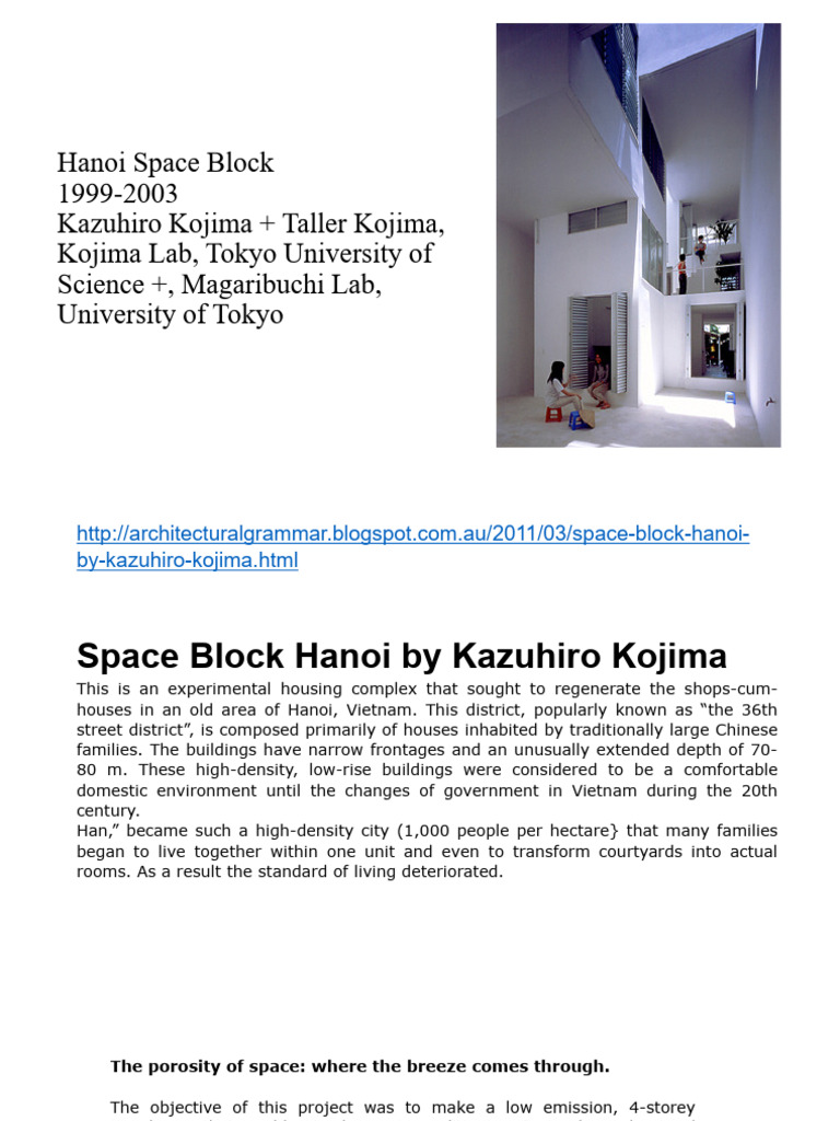 Space Block Housing in Hanoi, 2003 | PDF | Porosity | Building Engineering