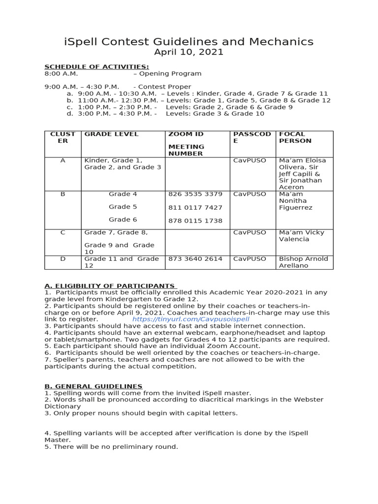 iSpell Contest Guidelines 2021 | PDF | Linguistics