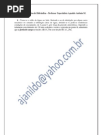Lista de Exercícios de Hidráulica