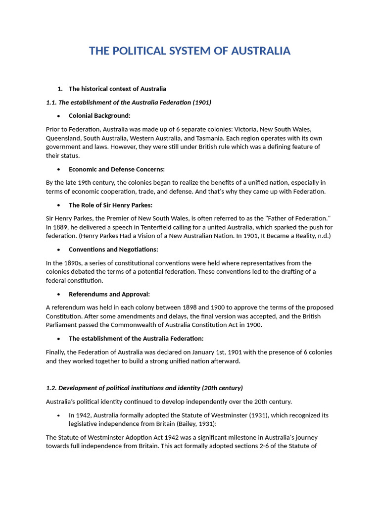The political system of australia group 7 pdf voting separation