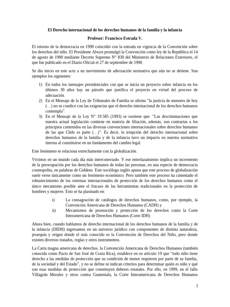 Derechos Humanos de la Infancia y Familia | PDF | Convenio europeo de ...