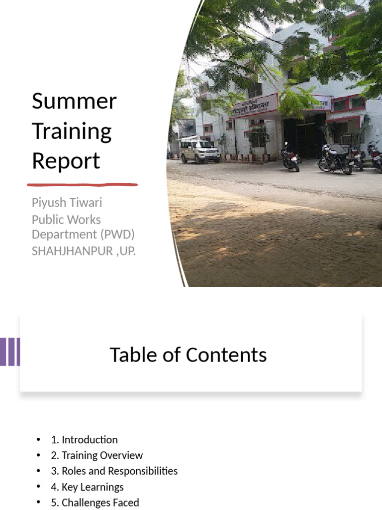 Summer Training Report at PWD Shajahanpur | PDF | Communication