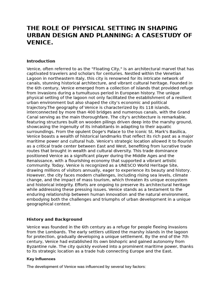 Venice's Urban Design and Planning Insights | PDF | Republic Of Venice ...