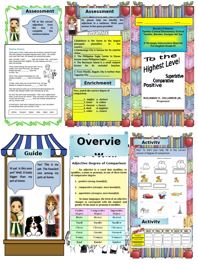 Adjective Comparison Activities for Grade IV | PDF | Adjective ...