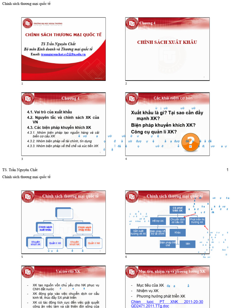 CSTMQT C4 - Chinh Sach XK - Preclass Handouts | PDF