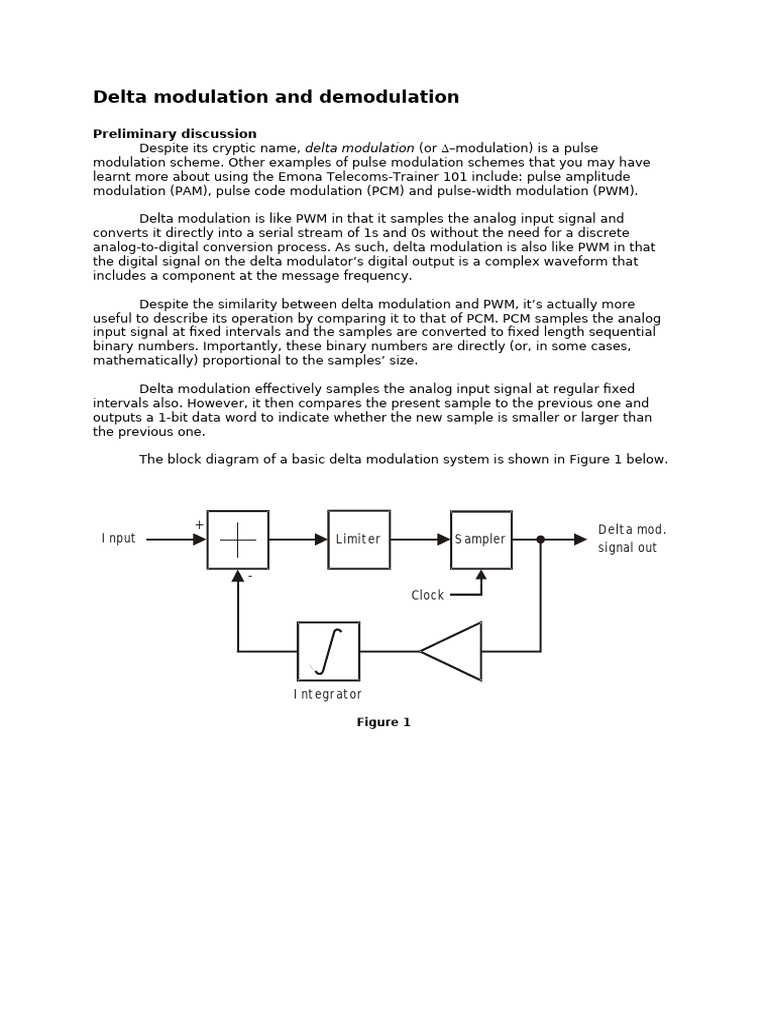 Delta modulation and demodulation | PDF | Modulation | Sampling (Signal ...
