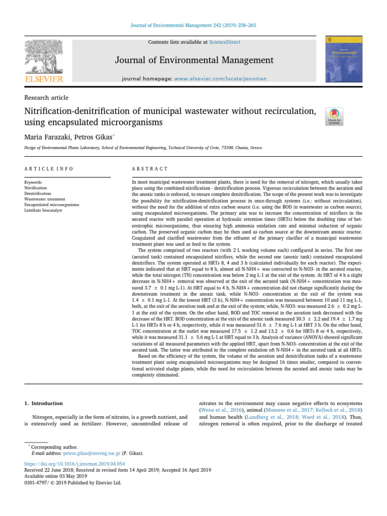 Nitrification and denitrification | PDF | Sewage Treatment | Total ...