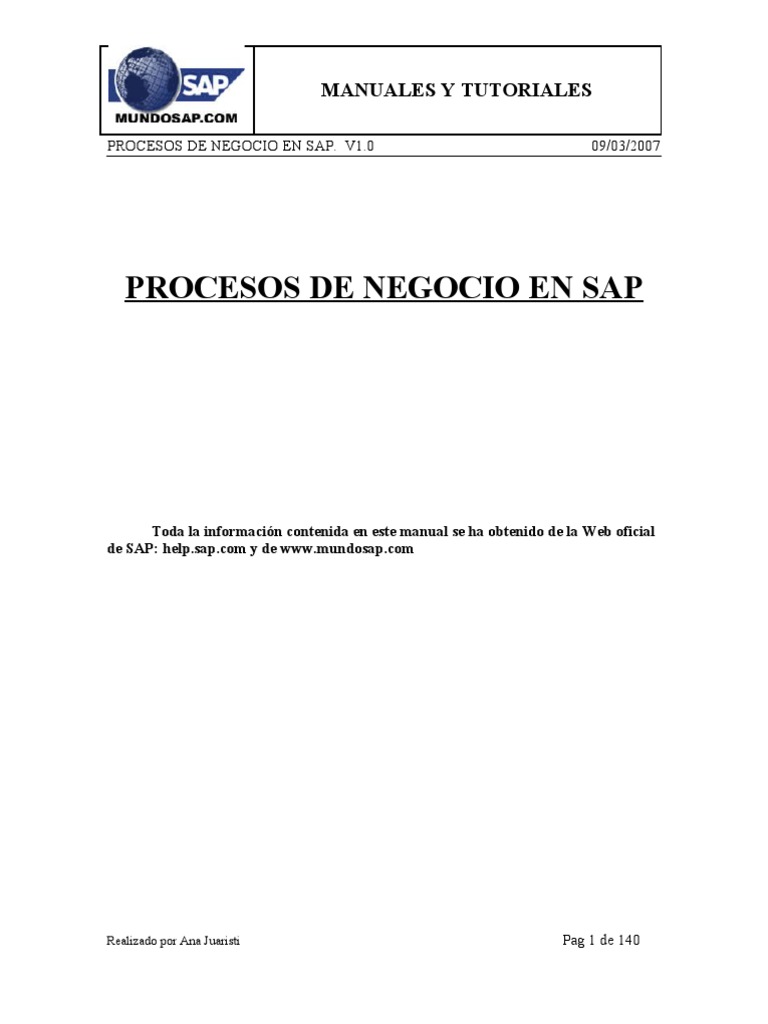 Procesos de Negocio en SAP V1.0 | PDF | Sap Se | Impuestos