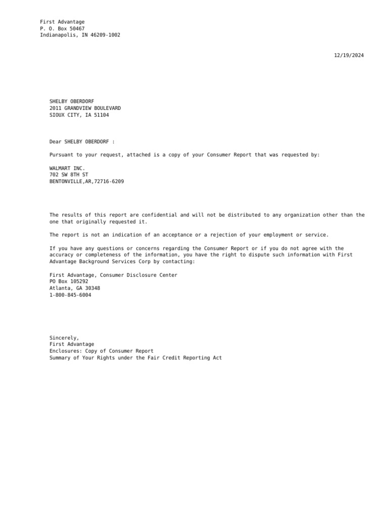 First Advantage Case ID WPS-304468888 Page 1 of 14 (Includes Associated ...