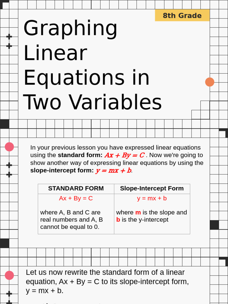 Graphing Linear Equations Guide | PDF | Mathematical Analysis | Algebra
