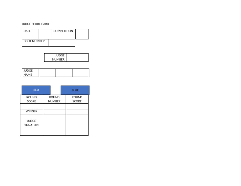 Judge Score Card | PDF