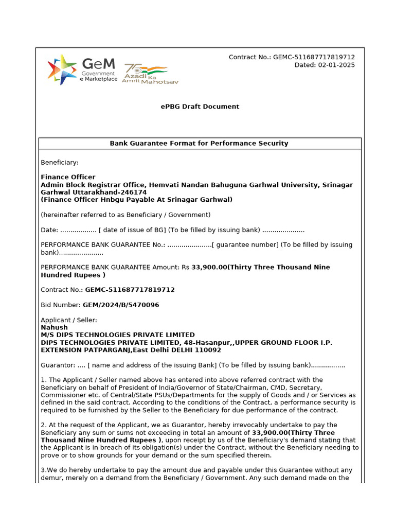 GEMC-511687717819712 Bid Epbg | PDF | Guarantee | Common Law
