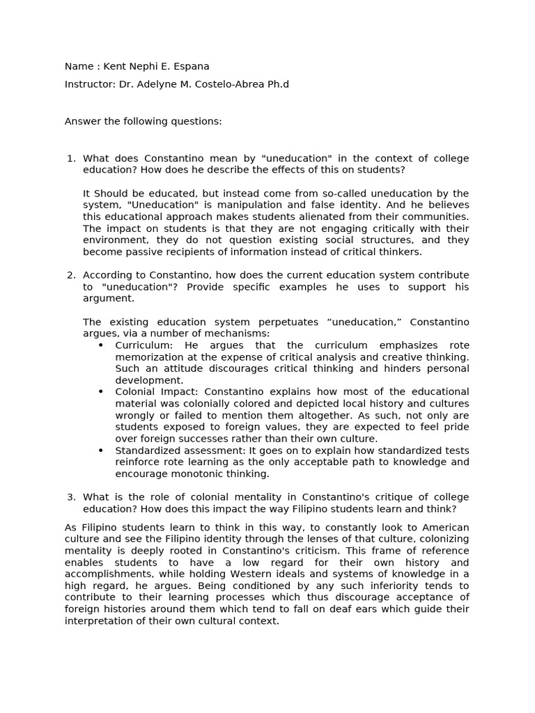MisEducation | PDF | Critical Thinking | Thought