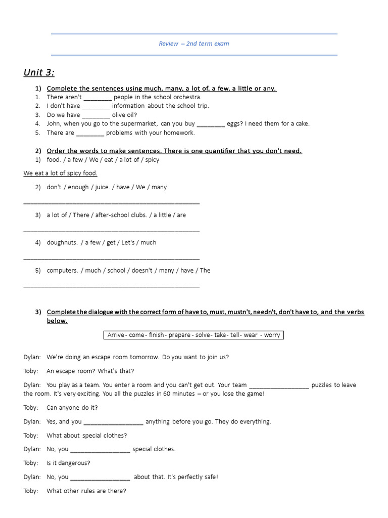 Second term review | PDF