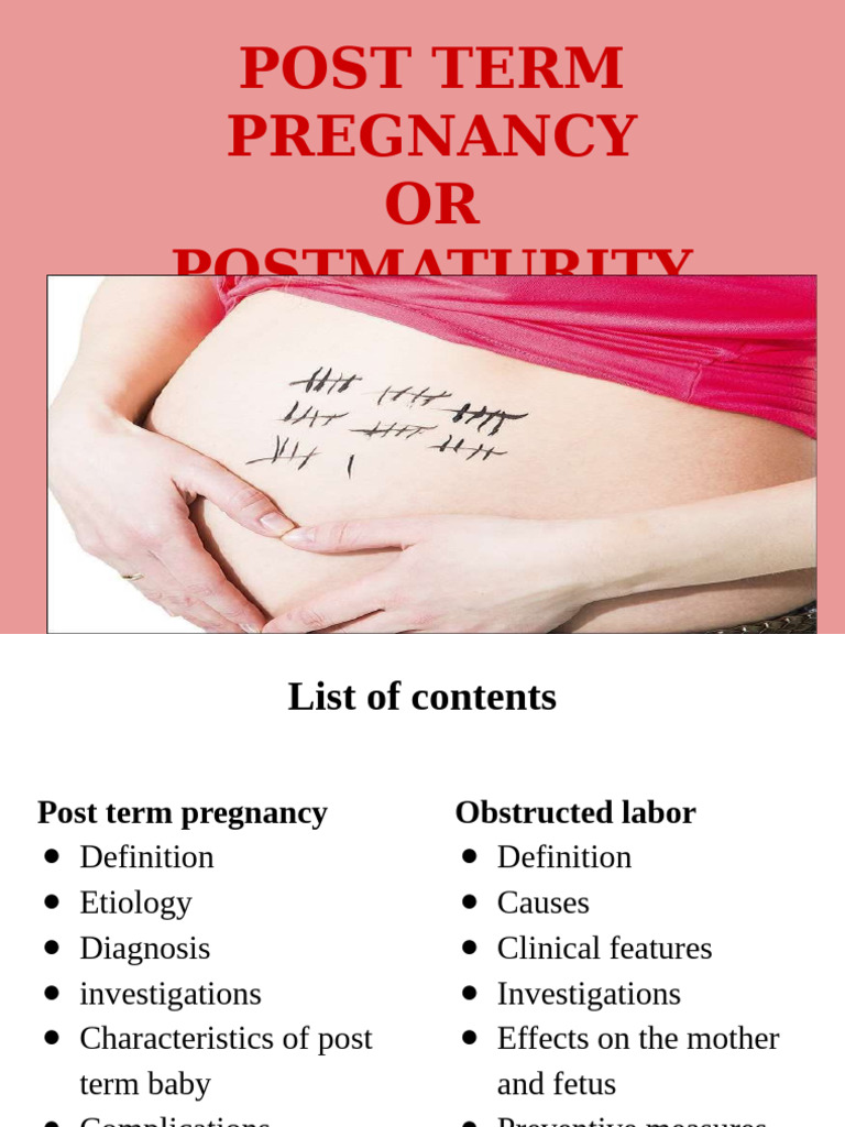 9.7 Post Termpregnancy | PDF | Childbirth | Pregnancy