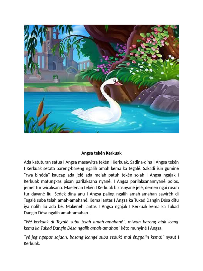 Satua Bali: Angsa dan Kerkuak | PDF
