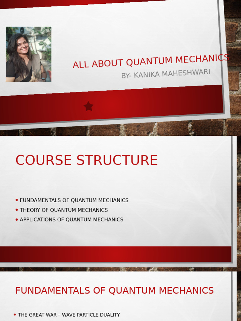 Quantum Mechanics Course Overview | PDF