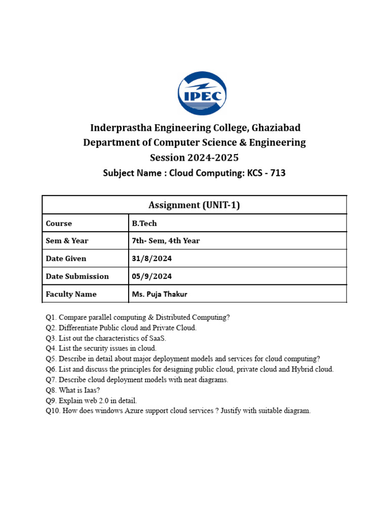Assignment. 1 CC | PDF