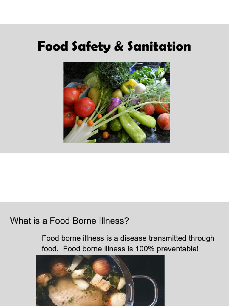 CA - Safety Sanitation | PDF | Food Safety | Foodborne Illness