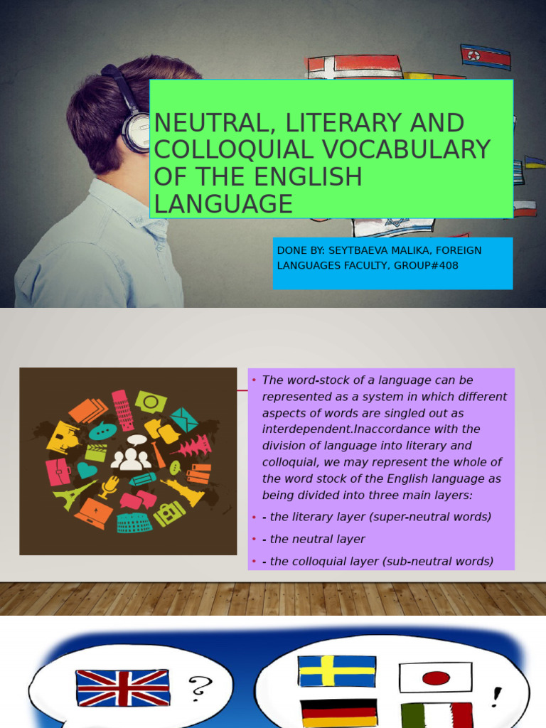 View of English Vocabulary: Literary, Neutral, Colloquial | PDF | English ...