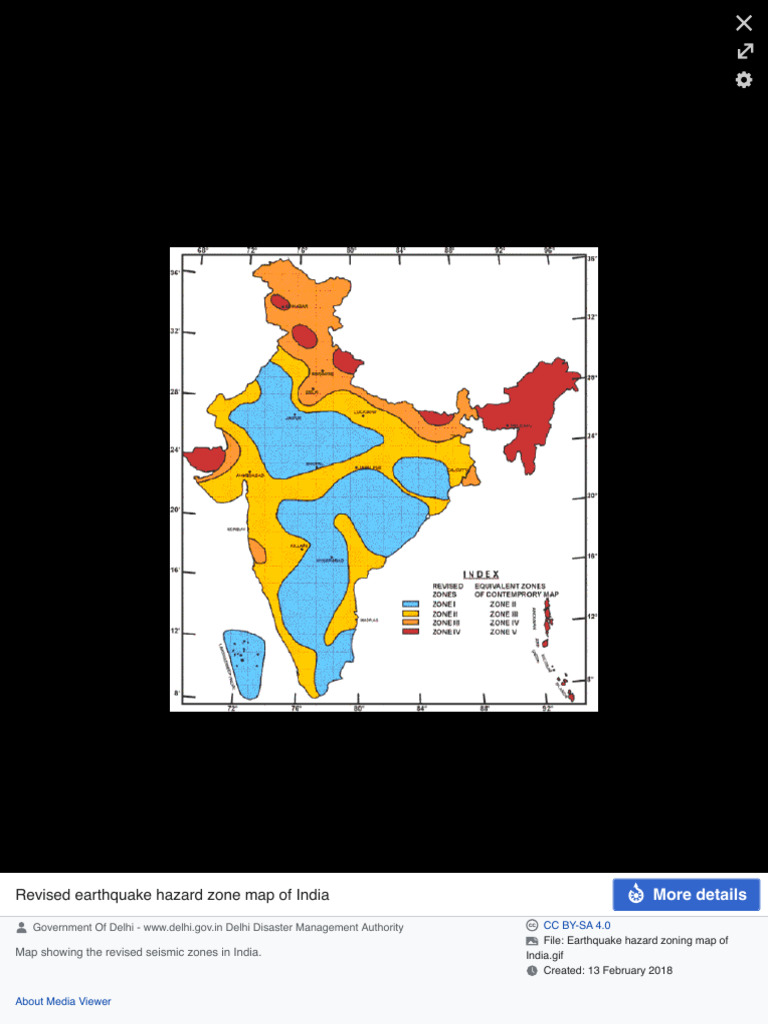 Earthquake Hazard Zoning Map of India - Earthquake Zones of India ...