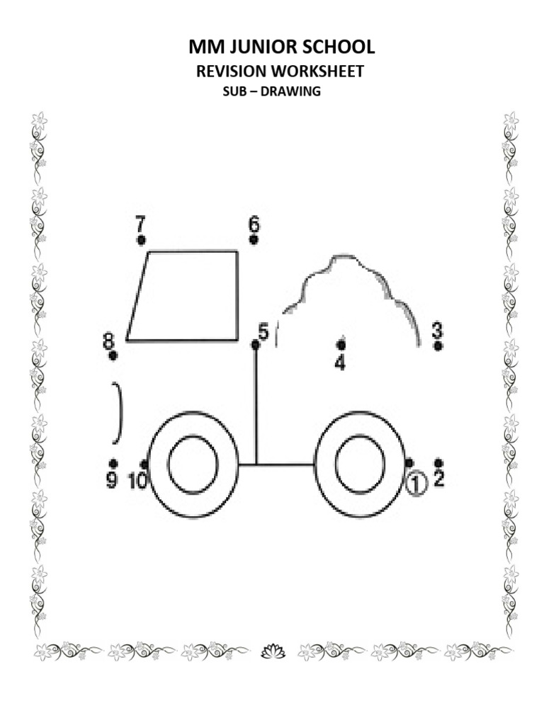 MM Junior School Drawing Revision Worksheet | PDF