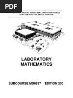Download US Army Medical Course MD0837-200 - Laboratory Mathematics by Georges SN8121298 doc pdf