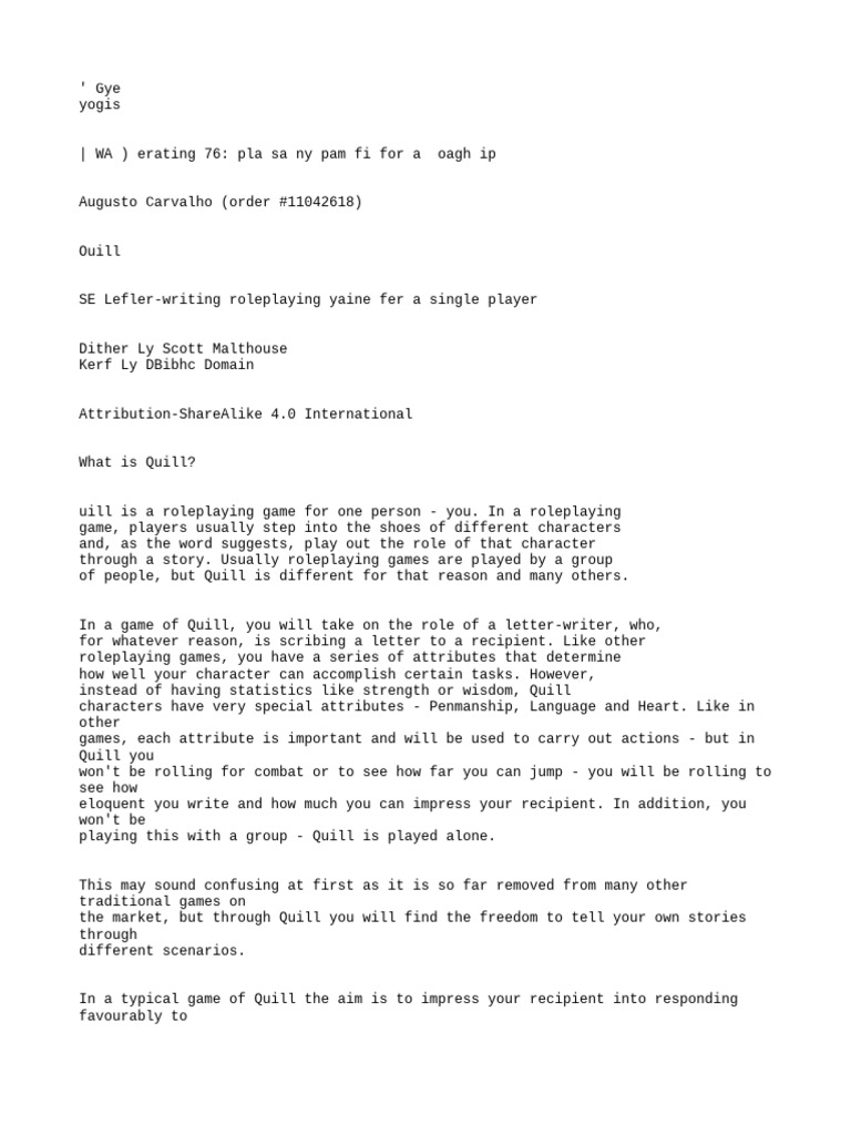 Idoc - Pub - Quill A Letter Writing Roleplaying Game For A Single ...