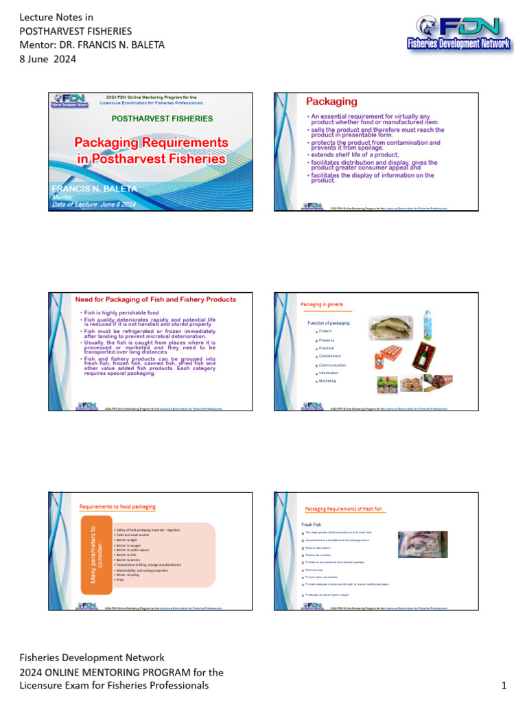 4a. Packaging Requirements in Postharvest Fisheries | PDF | Packaging ...