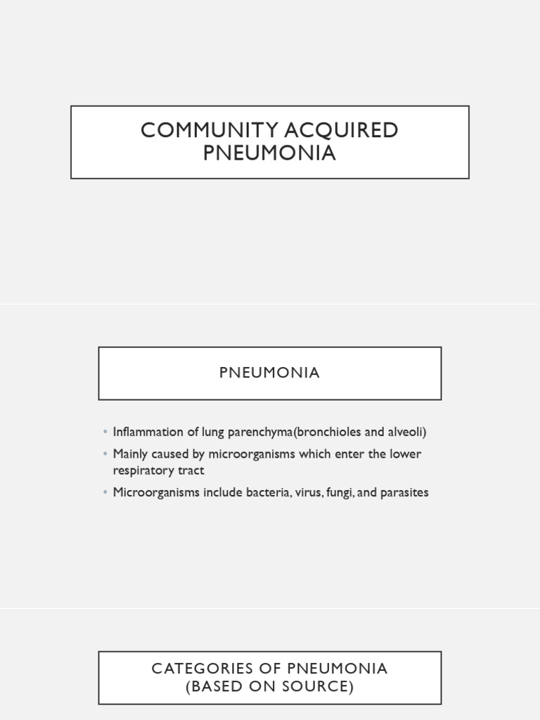 Community Acquired Pneumonia | PDF