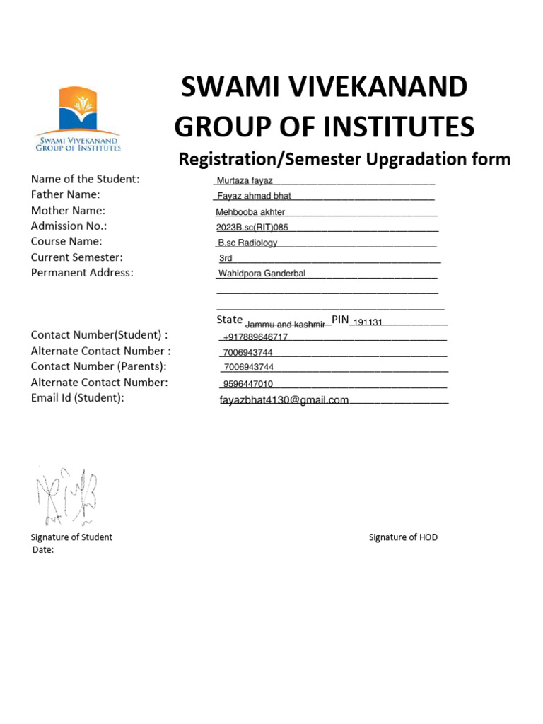 FORM FOR Registration | PDF