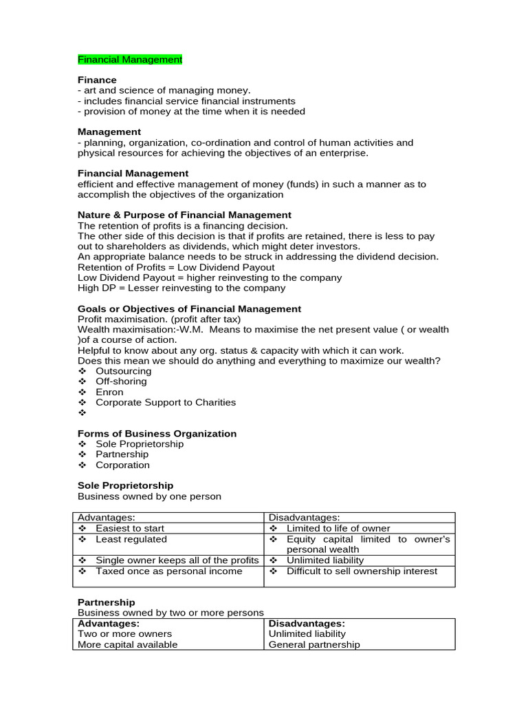 Financial Management | PDF | Equity (Finance) | Expense
