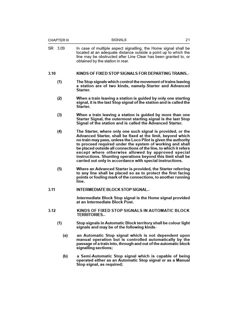 Fixed Stop Signals for Train Operations | PDF | Transport Safety ...