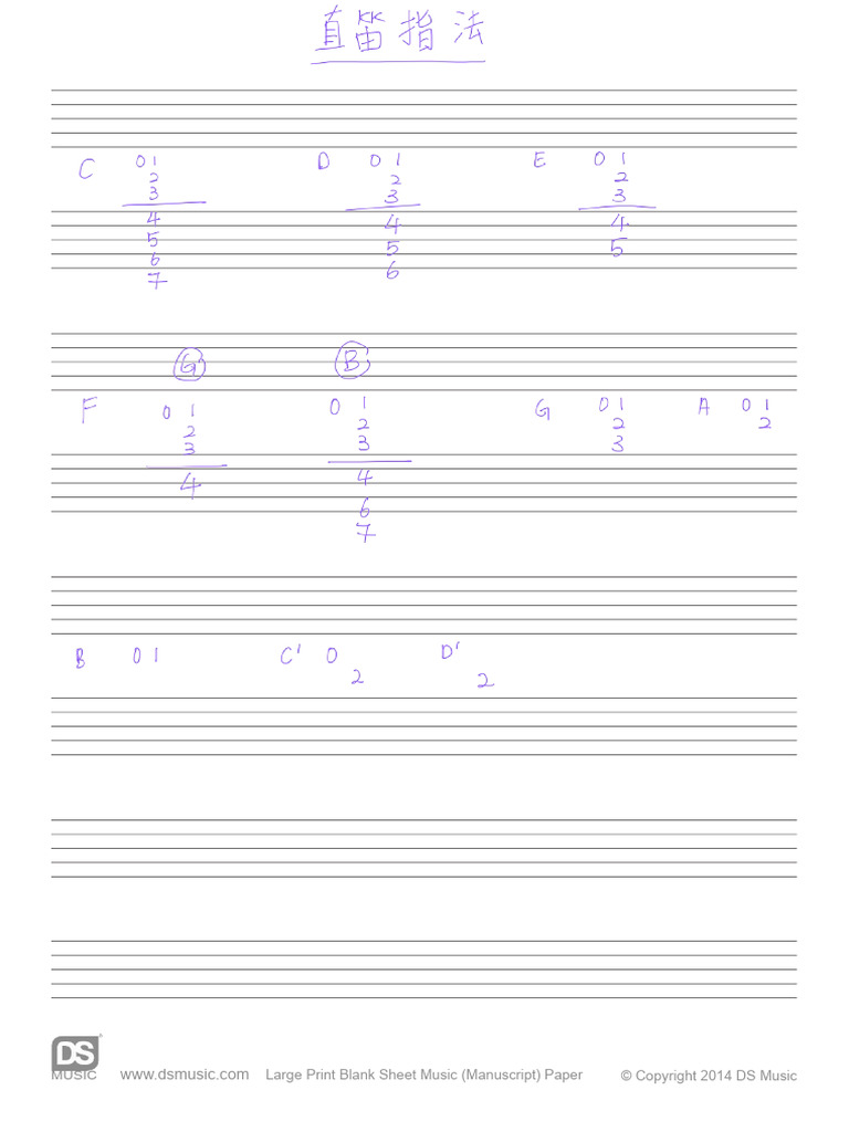 Rekorder Fingering Notes | PDF