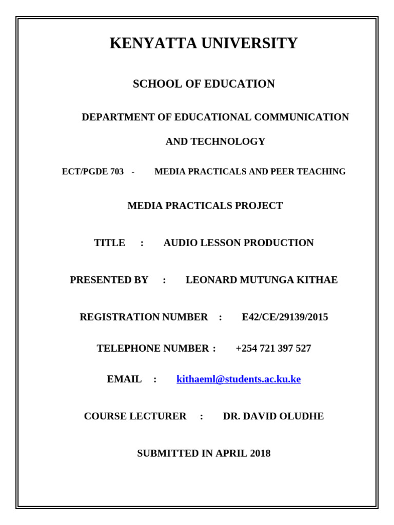 Ect 703 Media Practicals Project | PDF | English Language | Metaphor